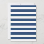 水彩花ネイビー航海のブライダルシャワー 招待状 (裏面)