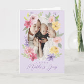 水彩花ハッピーマザーズデイ写真 カード (正面)