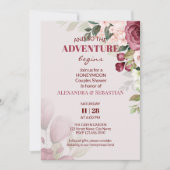 水彩花ハネムーンシャワー 招待状 (正面)