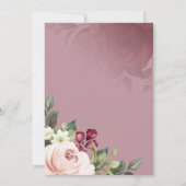 水彩花ハネムーンシャワー 招待状 (裏面)