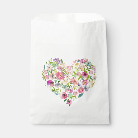 水彩花ハートラブピンク特別楽しい フェイバーバッグ (正面)
