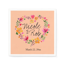 水彩花ハート結婚リース | モモ