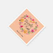 水彩花ハート結婚リース | モモ スタンダードカクテルナプキン (角)