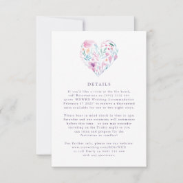 水彩花ハート 出欠カード