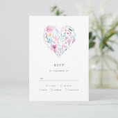 水彩花ハート 出欠カード (スタンド正面)