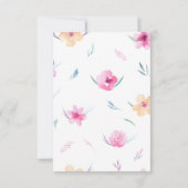 水彩花ハート 出欠カード (裏面)