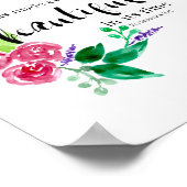 水彩花バイブル引用文書道シック ポスター (角)