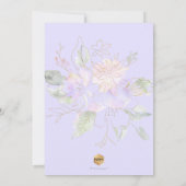 水彩花バプティスマ薄紫スイートピース 招待状 (裏面)
