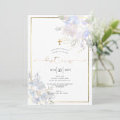 水彩花バプテスダスティブルースイートピース 招待状 (スタンド正面)