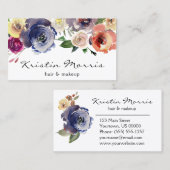 水彩花バラソフトフェミニンフローラ 名刺 (正面/裏面)