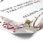 水彩花バー標識ブライダルシャワー花 ポスター (角)