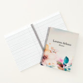 水彩花パステルカラー名前をカスタムする ノートブック (内部)