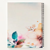 水彩花パステルカラー名前をカスタムする ノートブック (裏面)