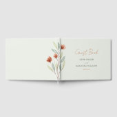 水彩花パステルグリーン ゲストブック (全面)