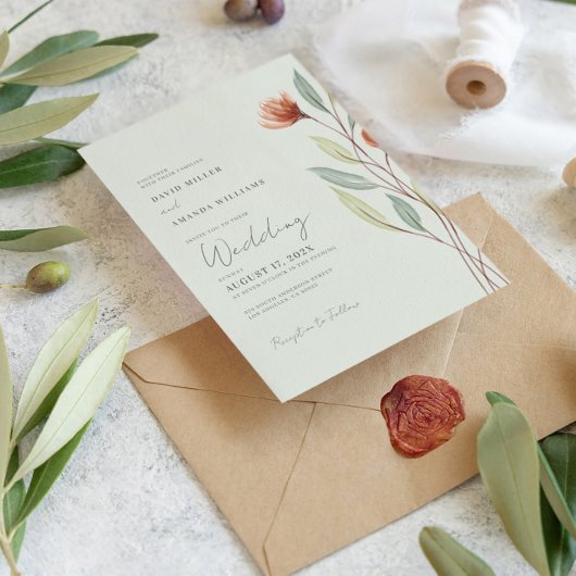 水彩花パステルグリーン サンキューカード