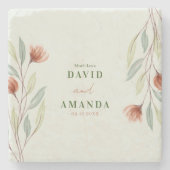 水彩花パステルグリーン ストーンコースター (正面)