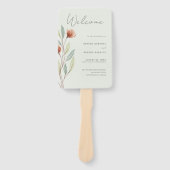 水彩花パステルグリーン ハンドファン (正面)