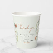 水彩花パステルグリーン 紙コップ (裏面)