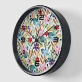 水彩花パターン–67666 壁時計 (傾斜)