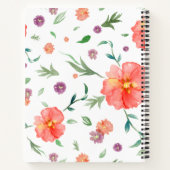 水彩花パーソナライズされた付きノートブックギフト ノートブック (裏面)