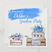 水彩花パーソナライズされた箱 招待状 (正面/裏面)