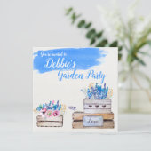 水彩花パーソナライズされた箱 招待状 (スタンド正面)
