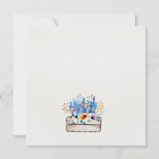 水彩花パーソナライズされた箱 招待状 (裏面)