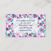 水彩花パープルピンク植物園 名刺 (裏面)