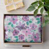 水彩花パープルピンク植物園 薄葉紙 (ギフト)