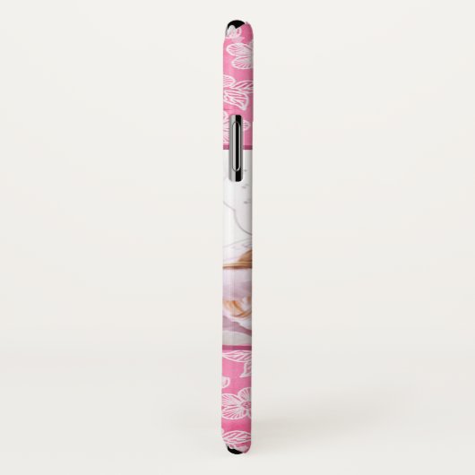 水彩花ピンクのモノグラム写真 Case-Mate iPhoneケース (裏面/右)