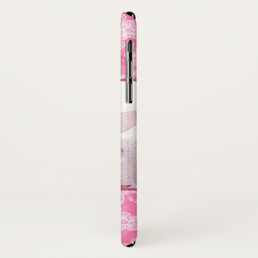 水彩花ピンクのモノグラム写真 Case-Mate iPhoneケース (裏面/左)