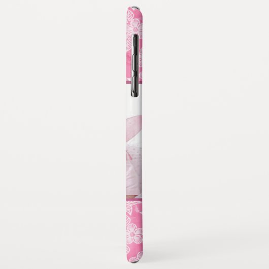 水彩花ピンクのモノグラム写真 Case-Mate iPhoneケース (裏面/左)