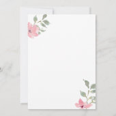 水彩花ピンクタイルの赤ちゃんが咲くシャワー 招待状 (裏面)