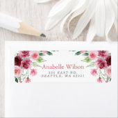 水彩花ピンクバーガンディフローラ ラベル (インサイチュ)