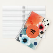 水彩花ピンクブルー動揺してアガーリーート ノートブック (内側)