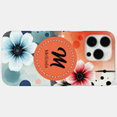 水彩花ピンクブルー動揺してアガーリーート Case-Mate iPhoneケース (裏面 (横))