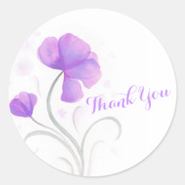 水彩花ピンク結婚の感謝していおステッカー ラウンドシール