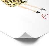 水彩花ファッションガールポスター ポスター (角)