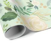 水彩花フェイク金ゴールドグリッターI ラッピングペーパー (ロールコーナー)