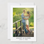 水彩花フレーム写真ウェディング 招待状 (裏面)