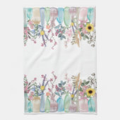 水彩花フローラガーデン開花インボトル キッチンタオル (縦)