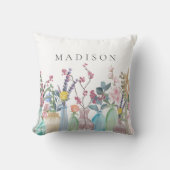 水彩花フローラガーデン開花インボトル クッション (正面)