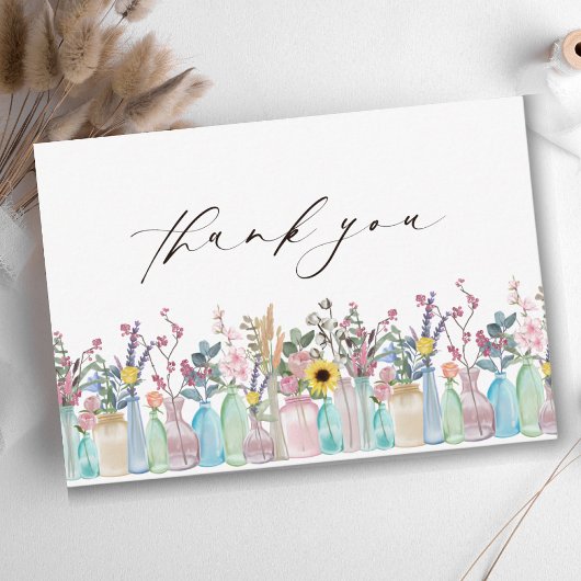 水彩花フローラガーデン開花結婚ズ サンキューカード