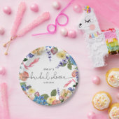 水彩花フローラブライダルシャワー ペーパープレート (パーティー)