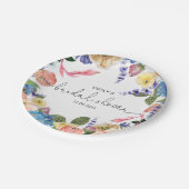 水彩花フローラブライダルシャワー ペーパープレート (アングル)