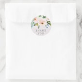 水彩花ブライダルシャワーお気に入りステッカー ラウンドシール (バッグ)