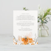 水彩花ブーケオレンジ結婚の詳細 エンクロージャーカード (スタンド正面)