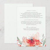 水彩花ブーケ結婚の詳細 エンクロージャーカード (正面/裏面)