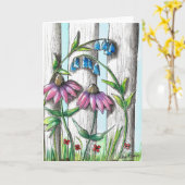 水彩花プリントグリーティングカード カード (黄色い花)