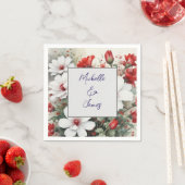 水彩花プロフェッショナルトレンディー モダン スタンダードカクテルナプキン (インサイチュ)